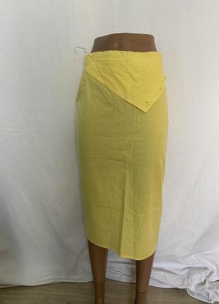 Желтая натуральная новая юбка 12-14 размера