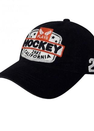 Мужская кепка sport line черного цвета с лого hockey. артикул: 45-0357