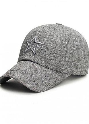 Модная кепка sports серого цвета. артикул: 45-0475