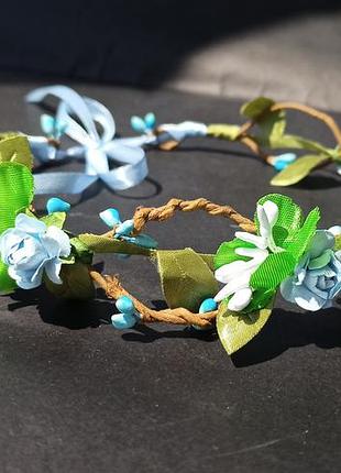 Обруч з квітами вінок віночок з лози