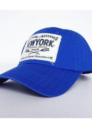 Кепка от бренда sport line синего цвета с лого new york. артикул: 45-0005