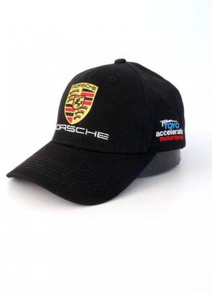 Чоловіча бейсболка sport line чорна з логотипом porsche. артикул: 45-0038