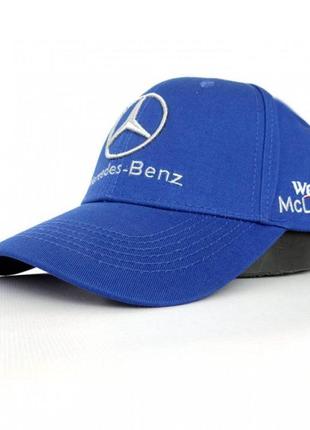 Автомобильная кепка sport line синяя с лого mercedes-benz