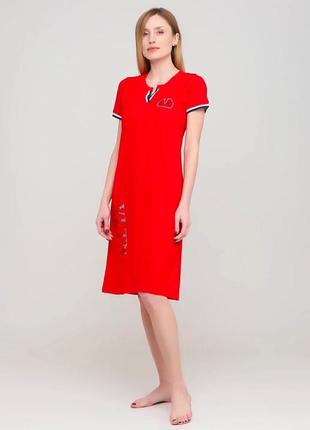 Червона домашній сукня сукня-футболка rukim з написами 1033