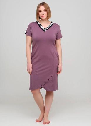 Бузкова домашній сукня сукня-футболка romeo life однотонна 73031 фото