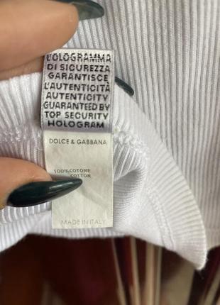 Базовий топ в рубчик Animal-Print dolce&gabbana оригінал, біла футболка в рубчик, брендовий топ люкс, базовая футболка в рубчик, брендовый топ оригинал6 фото