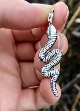 Срібний кулон,підвіска 925 проба змія,змійка,рептилія3 фото