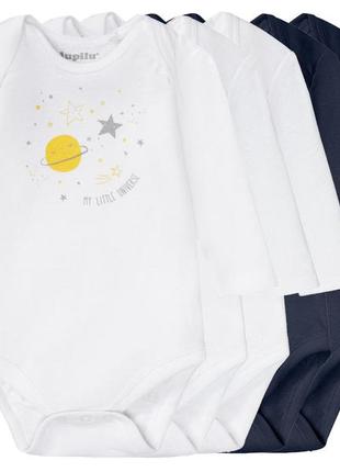 Боди набор 5 шт. хлопковые для мальчика lupilu lidl 387776-н 062-68 см (2-6 мес.) комбинированный