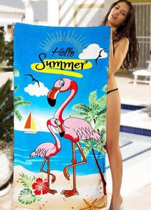 Детское пляжное полотенце shamrock из хлопка hello summer