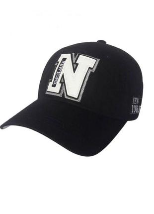 Кепка для мужчин sport line черная с логотипом new york. артикул: 45-0009