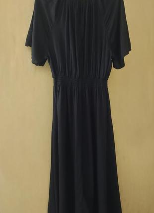 Чорна сукня із віскози з коротким рукавом від h&m4 фото