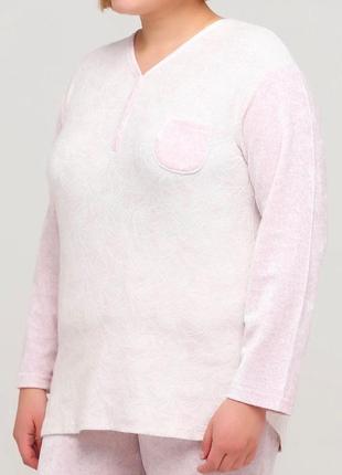 Костюм велюровий (туніка, штани) juliet deluxe меланж світло-рожевий  301053 фото