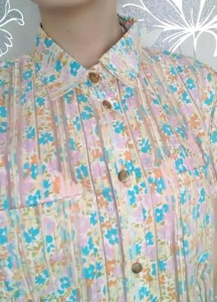 Блуза-рубашка в цветочный принт