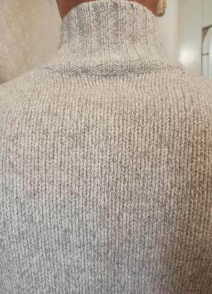 В'язаний светр, кофта 80% вовни на блискавці і гудзиках бежевий6 фото