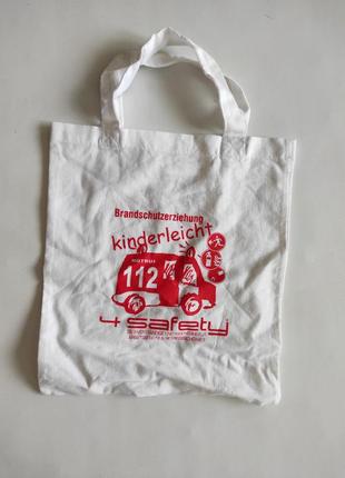 Міні шопер для дитини дитяча сумочка сумка пакет торба еко детская эко тканевая тканинна біла белая