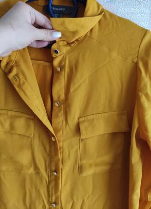 Сорочка блуза блузка гірчичний жовтий колір5 фото