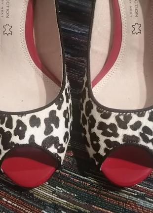 Кожаные женские леопардовые туфли next 38-39 р.6 фото