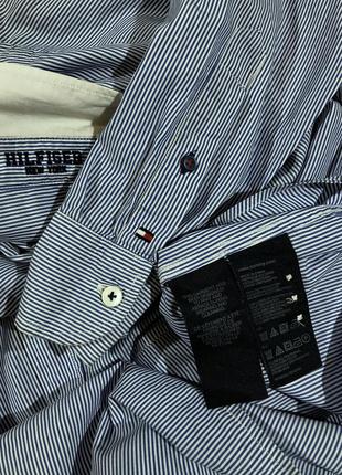 Модная рубашка в полоску tommy hilfiger new york fit original с нашивкой из новых моделей5 фото