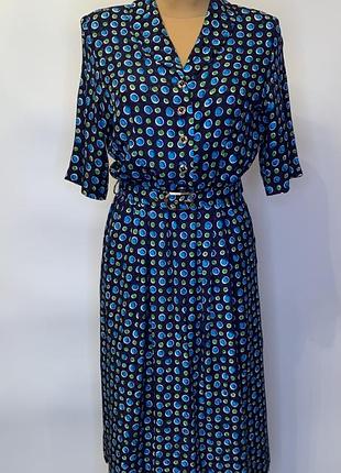 Вінтажна сукня в горох із шовку