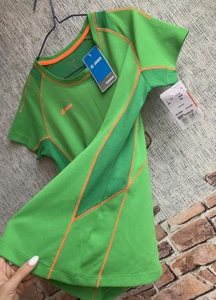 Нова ✅ неонова яскрава спортивна футболка німецького бренду jako / новая футболка неон салатового оранжевого цвета5 фото