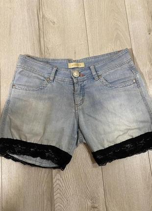 Шортики//джинсовые шорты с ажурными вставками2 фото