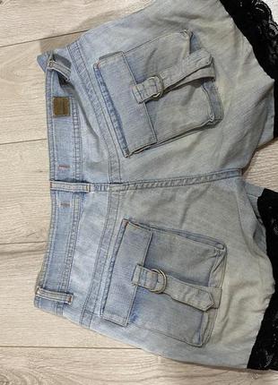 Шортики//джинсовые шорты с ажурными вставками3 фото