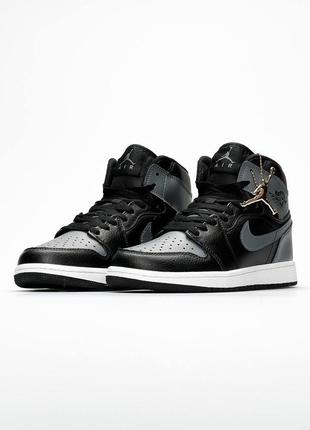 Чоловічі кросівки nike air jordan high dark gray black#найк