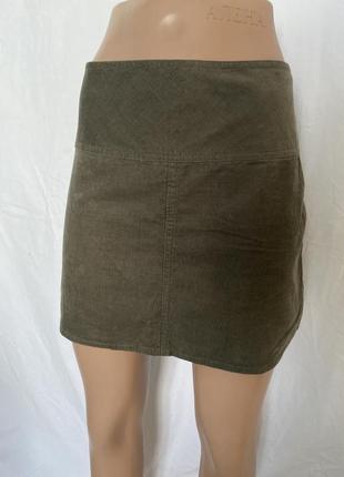 Красивая юбка хаки микровильвет 10 размера2 фото