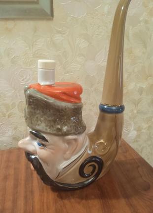 Пляшка керамічна трубка козак2 фото