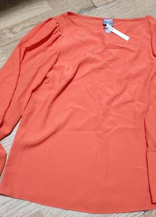 Блуза с пуговицами кораллового цвета1 фото