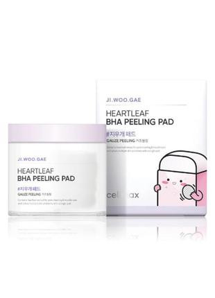 Отшелушивающие тонер-пэды с мадекассосидом и bha-кислотой celimax heartleaf bha peeling pad6 фото