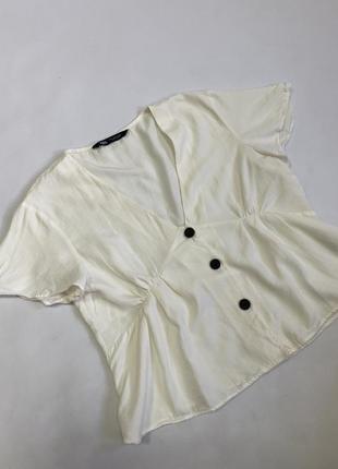 Білий топ блузка zara5 фото