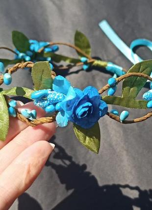 Обруч з квітами вінок віночок з лози