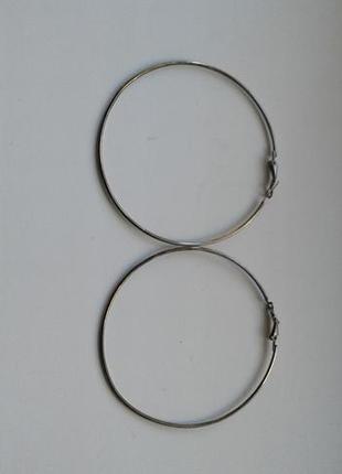 Сережки-кільця конго сріблясті біжутерія
