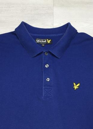Фірмова чоловіча сорочка теніска брендовий чоловічий синя футболка поло lyle scott оригінал