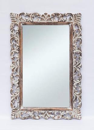 Зеркало настенное в резной деревяннй раме ажур 100см*70см