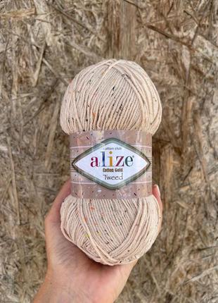 Пряжа alize cotton gold tweed