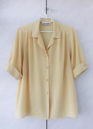 Лето пудровая желтый нюд пастель блуза рубашка1 фото