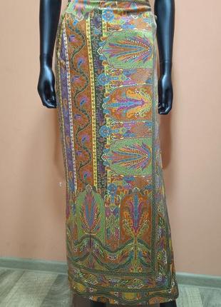 Etro milano винтажная  длинная юбка мультикор