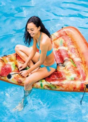 Пляжный надувной матрас intex 58752 пицца 175 х 145 см, от 12 лет