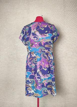 Щифонова кольорова сукня туніка накидка4 фото