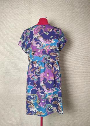 Щифонова кольорова сукня туніка накидка3 фото