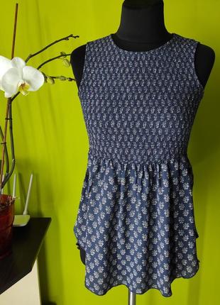 Річна блуза від marc o'polo 100% віскоза синій колір жатка