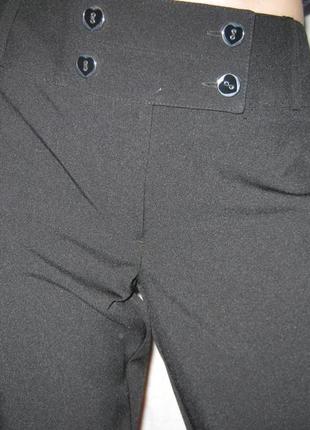Элегантные женские черные брюки б/у, размер 46-48, укороченные костюмные7 фото