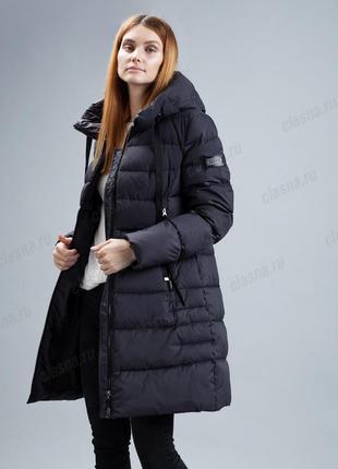 Зимняя черная куртка пуховик clasna cw19d-209acw l, xl, xxl10 фото