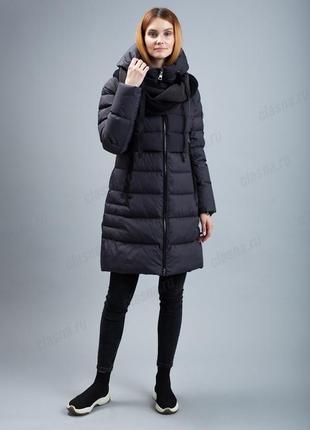 Зимняя черная куртка пуховик clasna cw19d-209acw l, xl, xxl9 фото