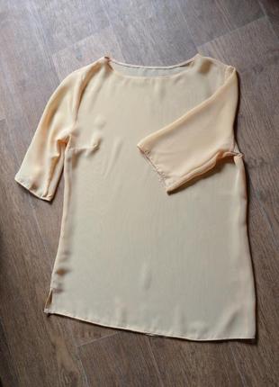 Шифонова блузка, персикова кофта, персикова блуза, персикова футболка шифон1 фото