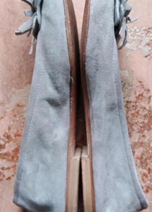 Сірі балетки замшеві туфлі човники lavorazione artigianale7 фото