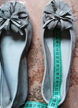 Сірі балетки замшеві туфлі човники lavorazione artigianale9 фото