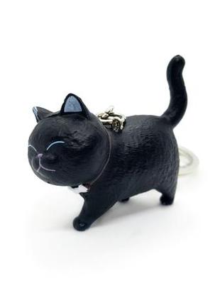 🐱🖤 милий брелок для ключів "чорний котик" кіт кошеня чорний кіт кошеня2 фото